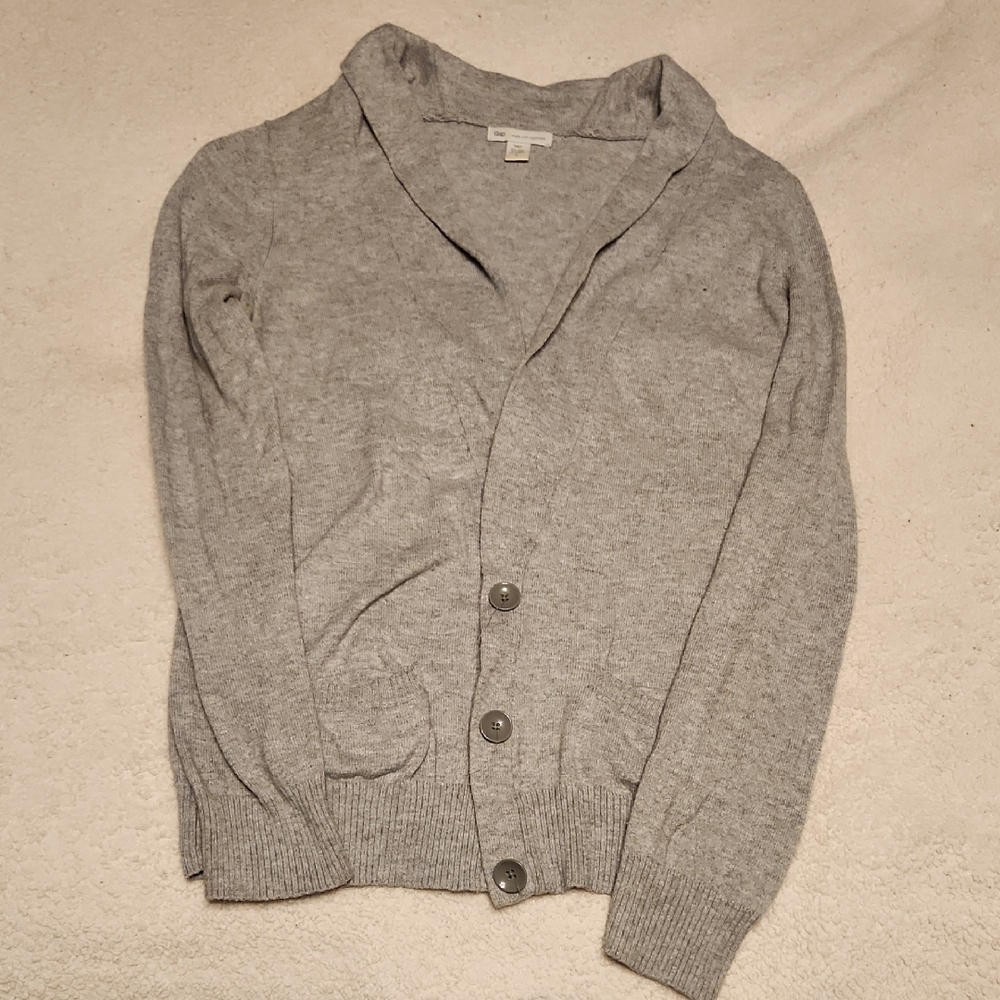 Women's Grey GAP Cardigan Front Button Cardigan Size Small Made with Cashmere